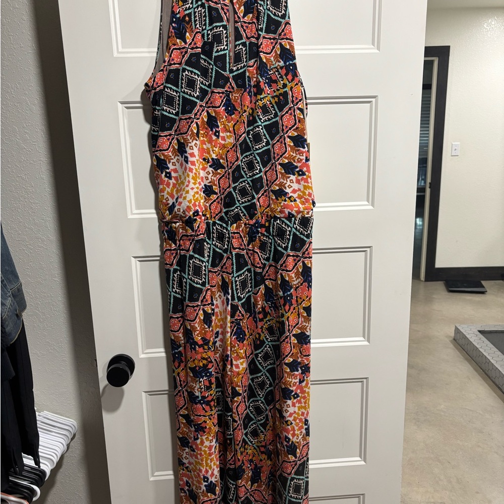 Women’s Colorful Geometric Print Jumpsuit Uncle Frank Size Large NWT